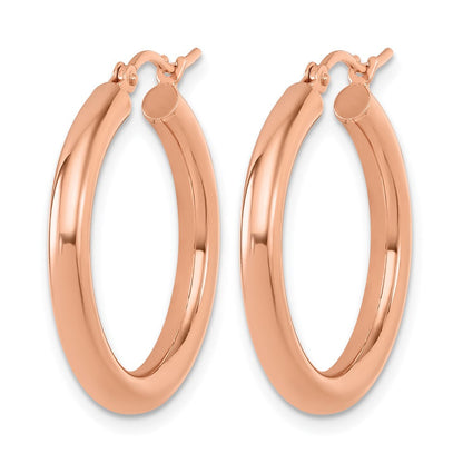 14K Roségold 3mm Poliert Creolen