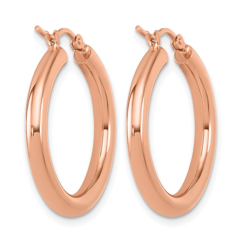 14K Roségold 3mm Poliert Creolen