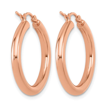 14K Roségold 3mm Poliert Creolen