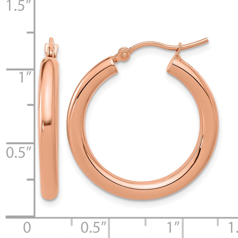 14K Roségold 3mm Poliert Creolen