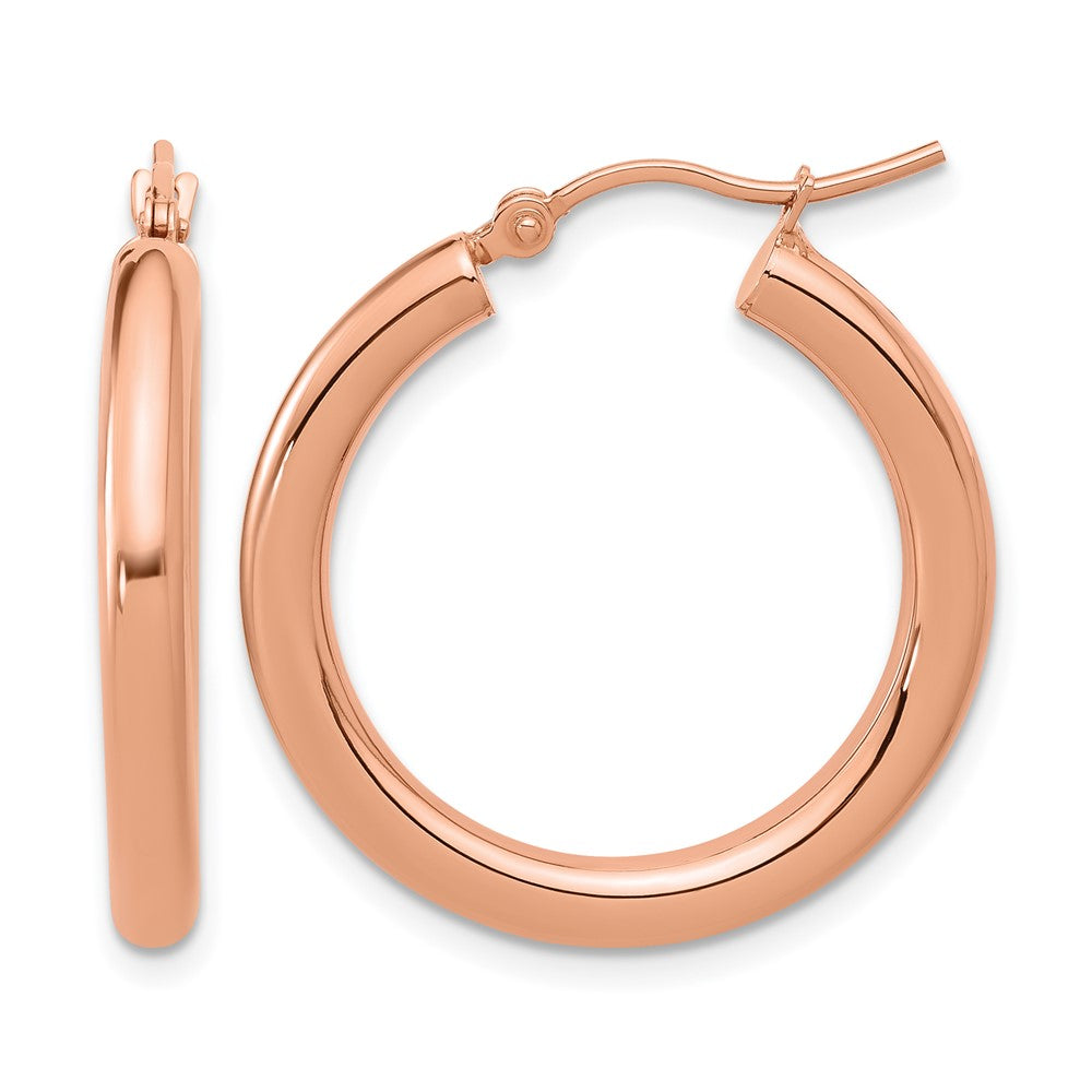 14K Roségold 3mm Poliert Creolen