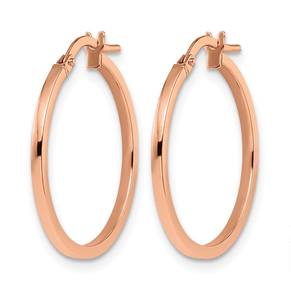 14K Roségold Poliert Creolen
