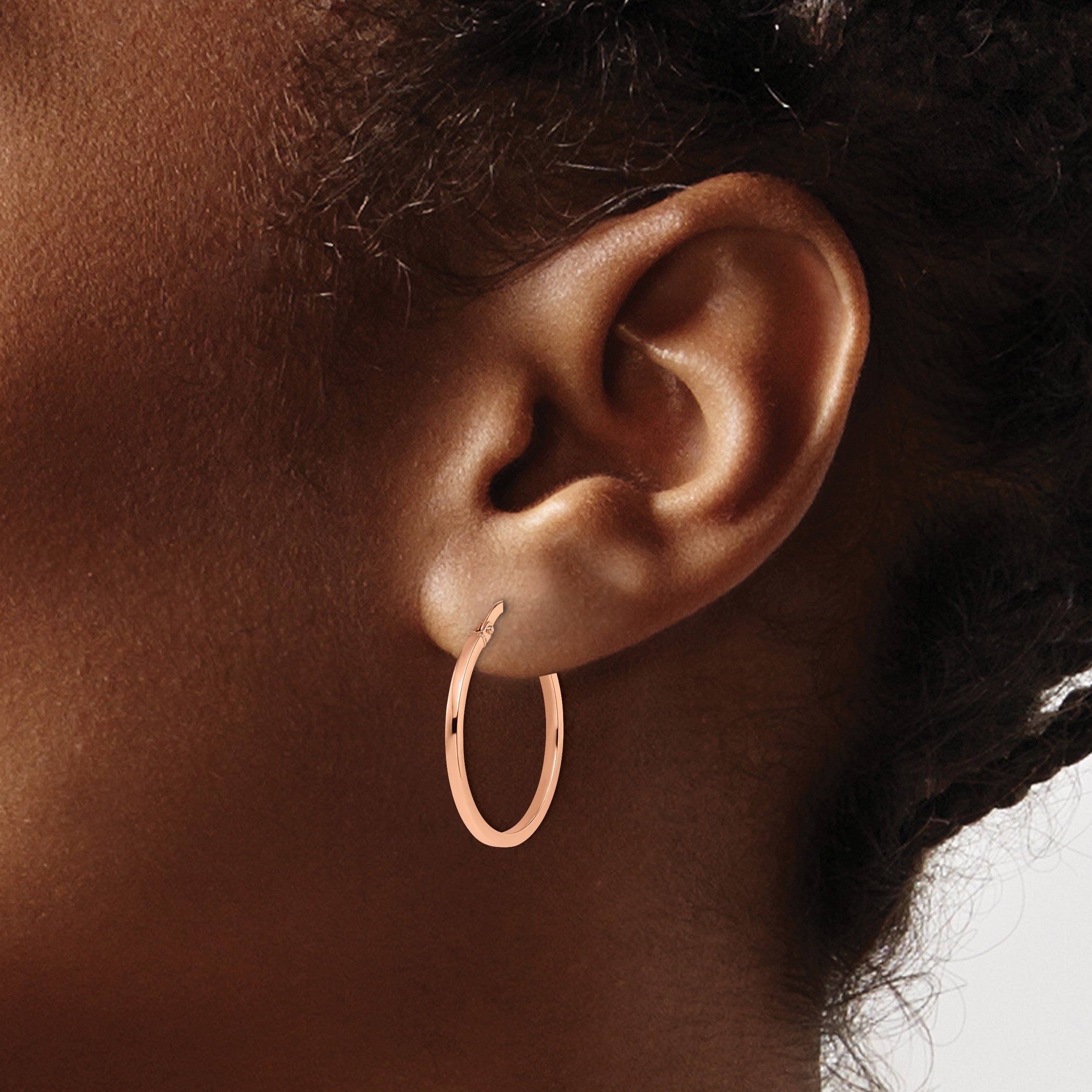 14K Roségold Poliert Creolen