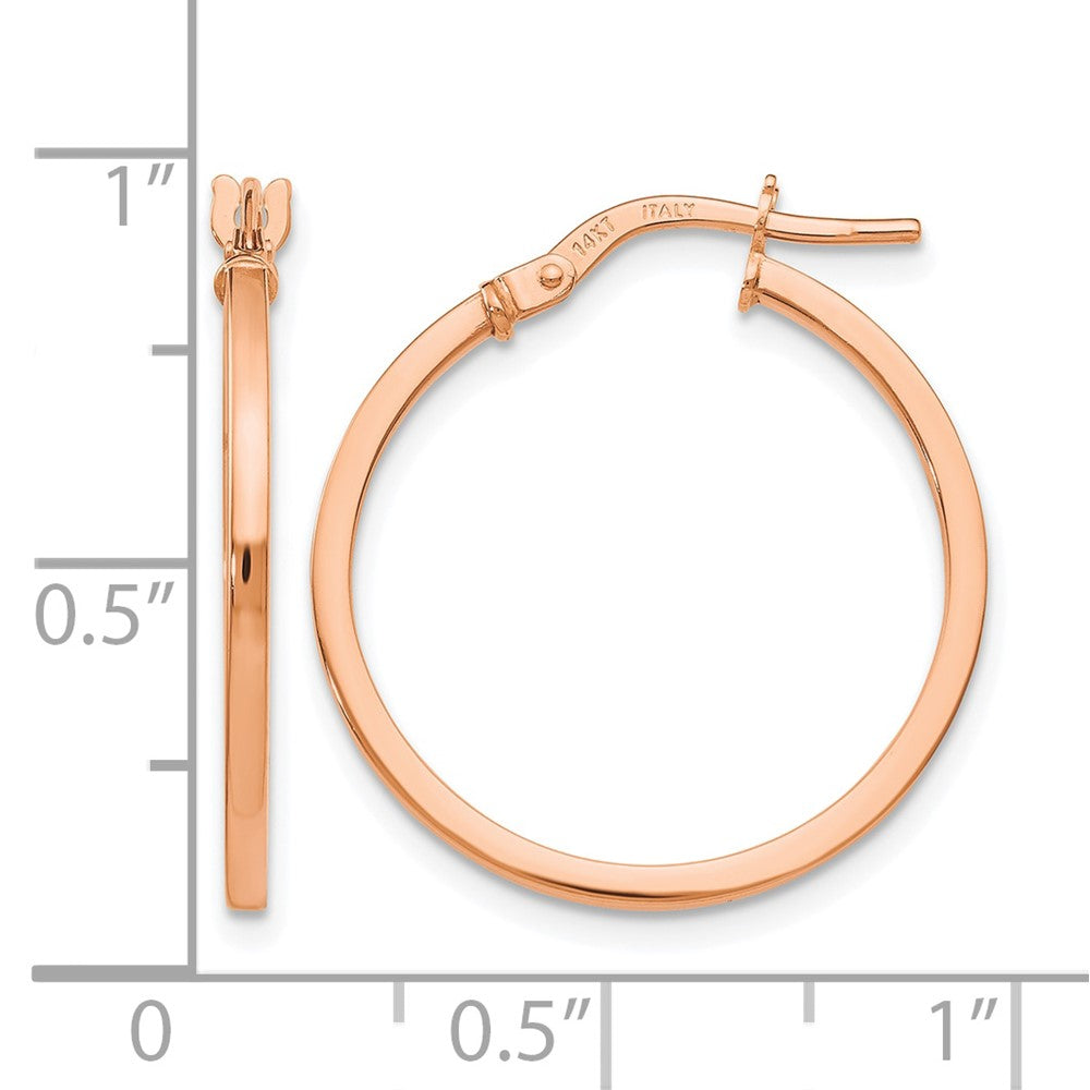 14K Roségold Poliert Creolen