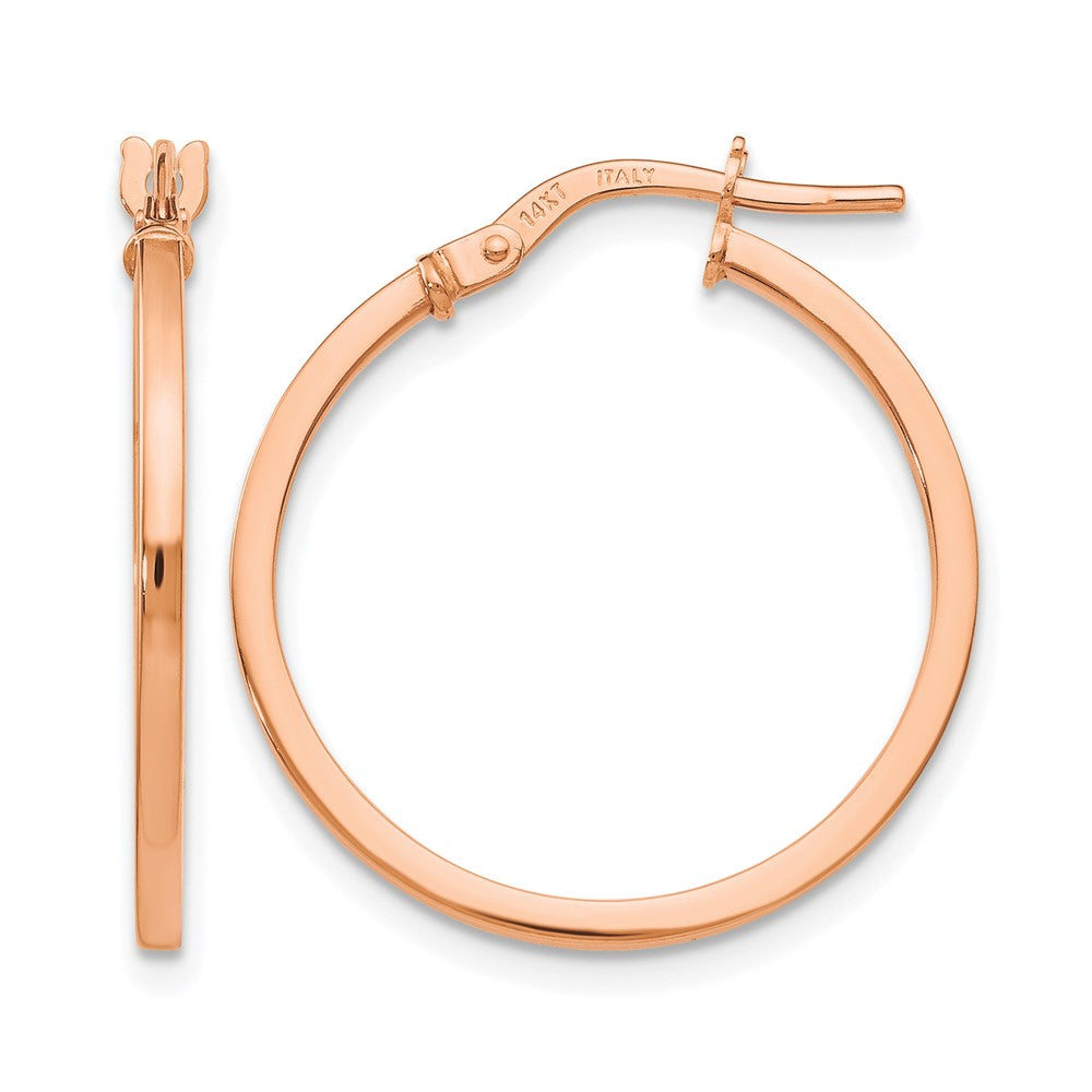 14K Roségold Poliert Creolen