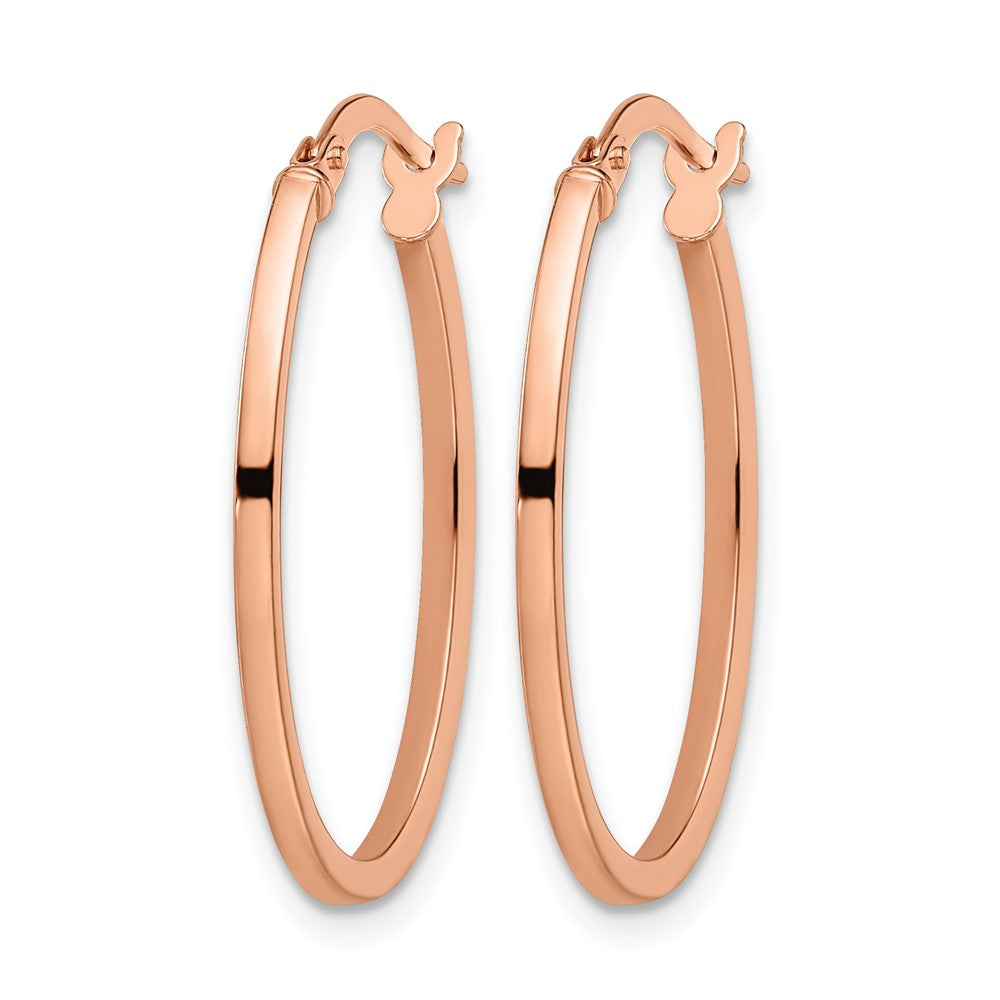 14K Roségold Poliert Oval Creolen
