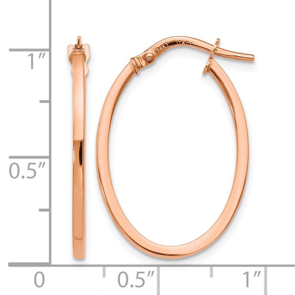 14K Roségold Poliert Oval Creolen