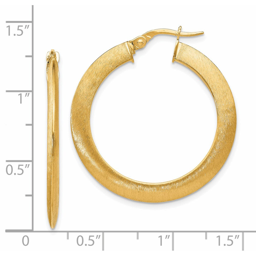 14K Gelbgold Gebürstet Klappbar Creolen