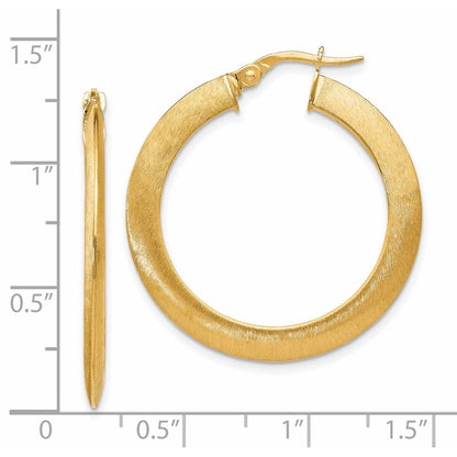 14K Gelbgold Gebürstet Klappbar Creolen