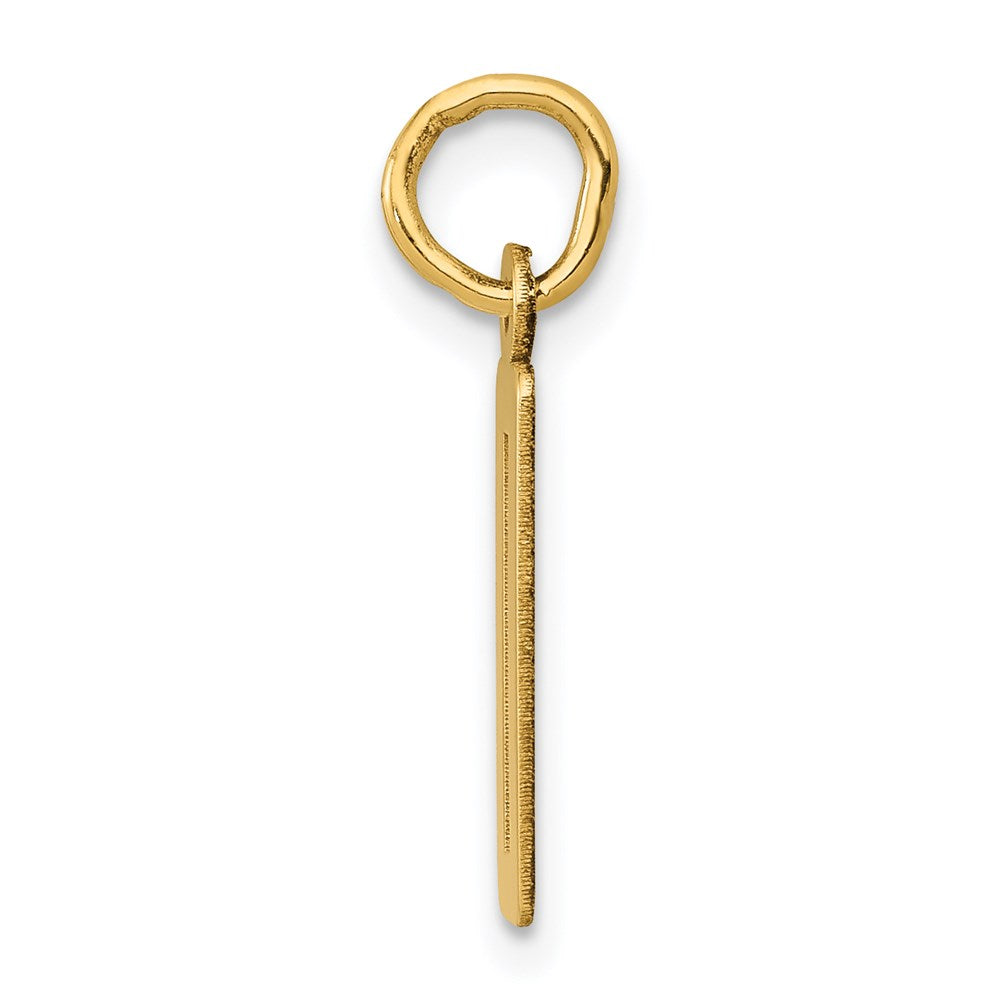 14K Gelbgold Klein Länglich Zahl 0 Charm
