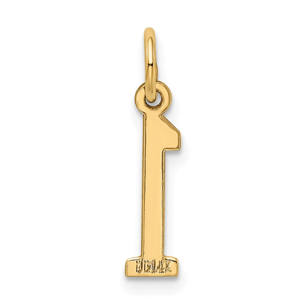 14K Gelbgold Klein Länglich Zahl 1 Charm