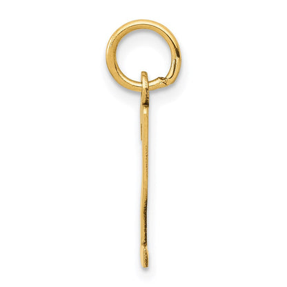 14K Gelbgold Klein Länglich Zahl 2 Charm