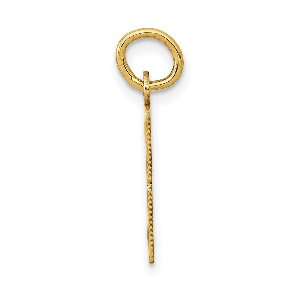 14K Gelbgold Klein Länglich Zahl 3 Charm