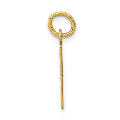 14K Gelbgold Klein Länglich Zahl 3 Charm