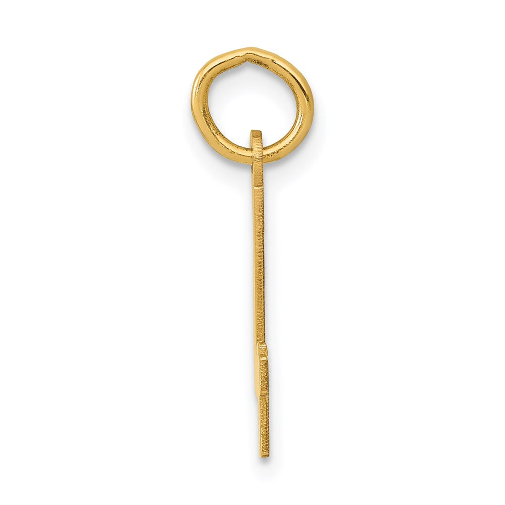 14K Gelbgold Klein Länglich Zahl 4 Charm