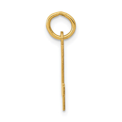 14K Gelbgold Klein Länglich Zahl 4 Charm
