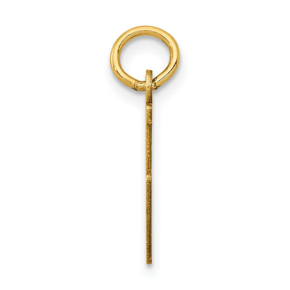 14K Gelbgold Klein Länglich Zahl 5 Charm