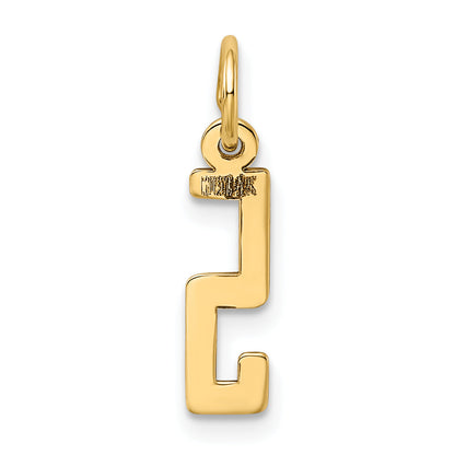 14K Gelbgold Klein Länglich Zahl 5 Charm
