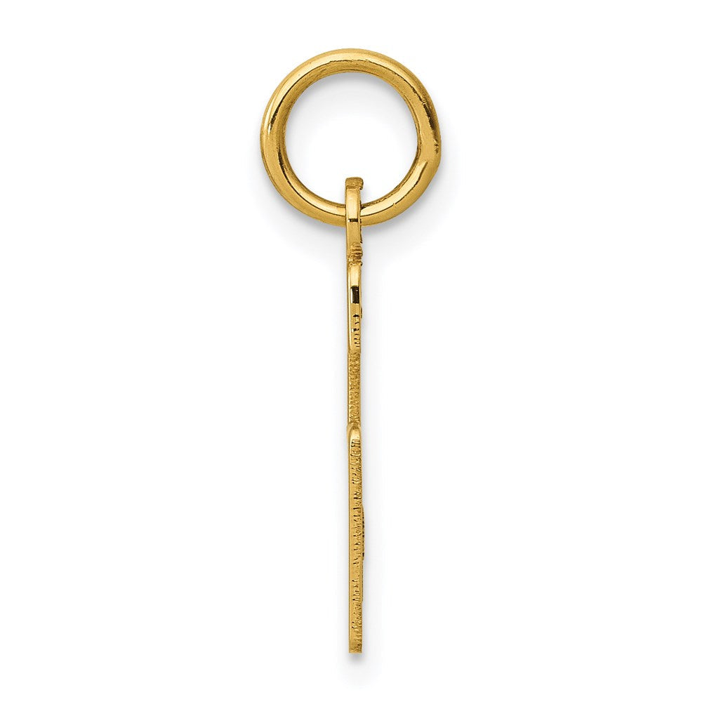 14K Gelbgold Klein Länglich Zahl 6 Charm
