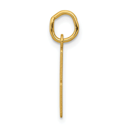14K Gelbgold Klein Länglich Zahl 8 Charm