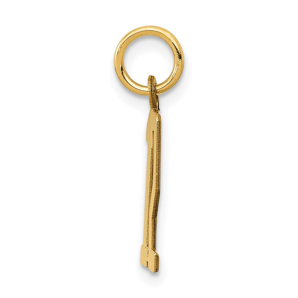 14K Gelbgold Klein Länglich Zahl 12 Charm