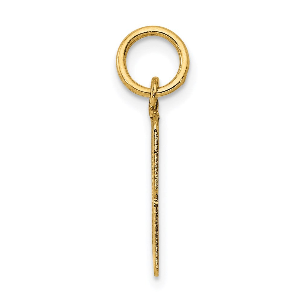 14K Gelbgold Klein Länglich Zahl 13 Charm