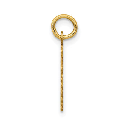 14K Gelbgold Klein Länglich Zahl 15 Charm