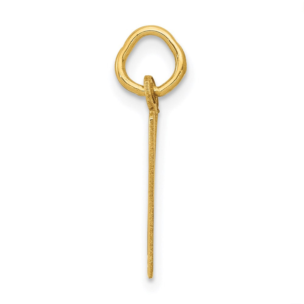 14K Gelbgold Klein Länglich Zahl 17 Charm