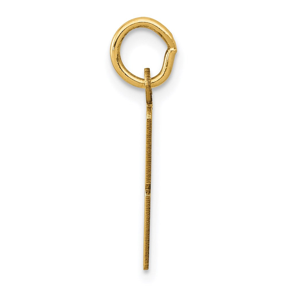 14K Gelbgold Klein Länglich Zahl 18 Charm