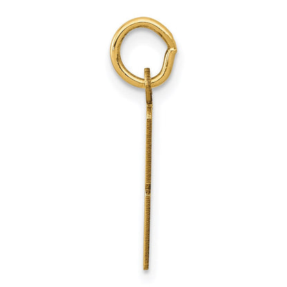 14K Gelbgold Klein Länglich Zahl 18 Charm