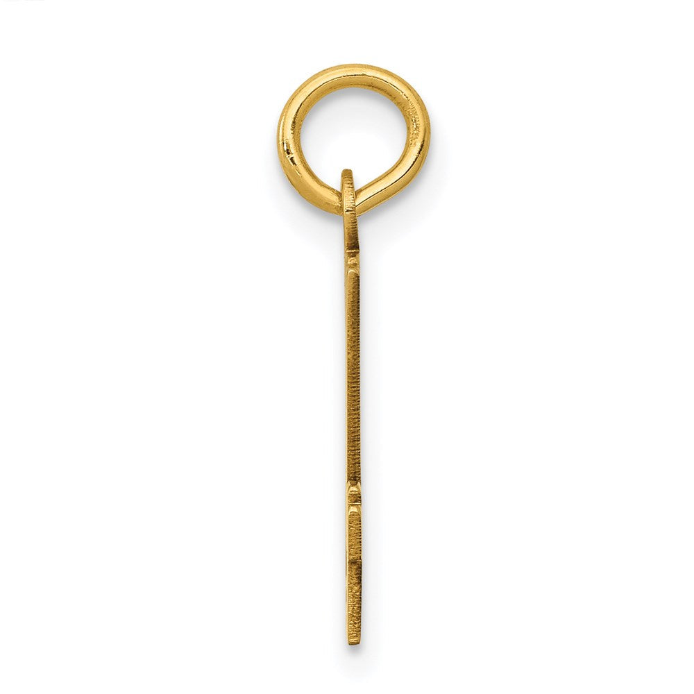 14K Gelbgold Klein Länglich Zahl 24 Charm