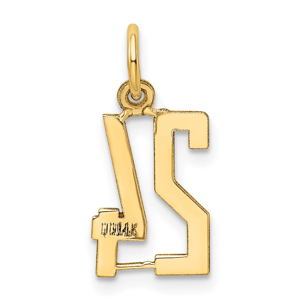 14K Gelbgold Klein Länglich Zahl 24 Charm