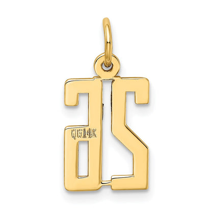 14K Gelbgold Klein Länglich Zahl 26 Charm