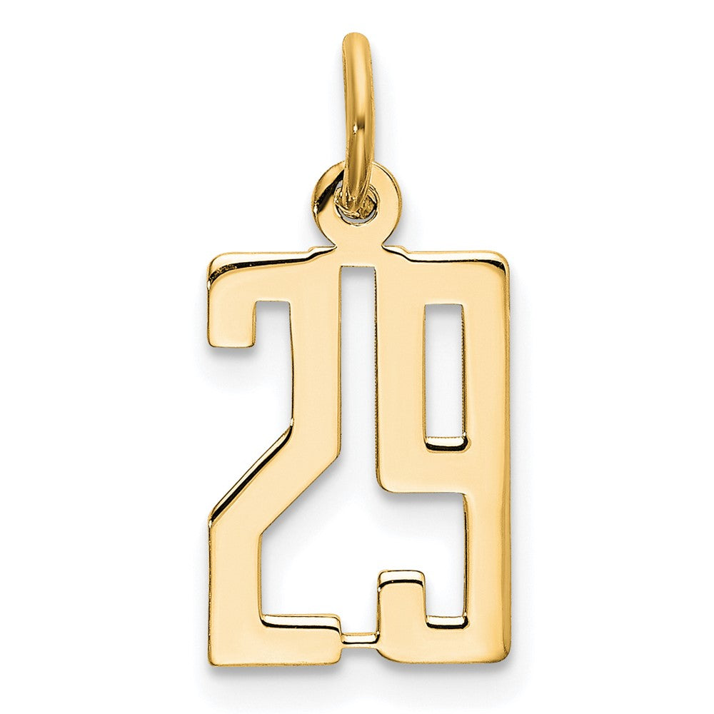 14K Gelbgold Klein Länglich Zahl 29 Charm