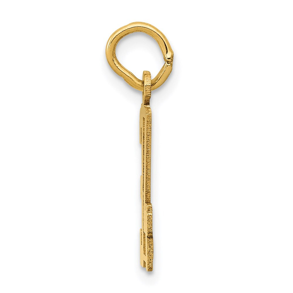 14K Gelbgold Klein Länglich Zahl 34 Charm