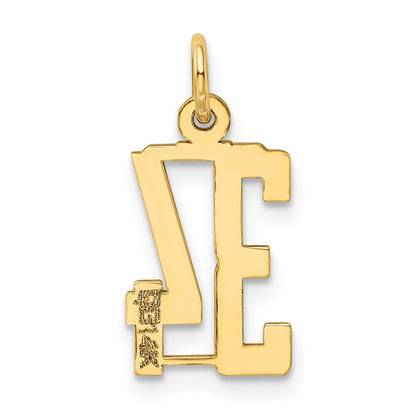 14K Gelbgold Klein Länglich Zahl 34 Charm