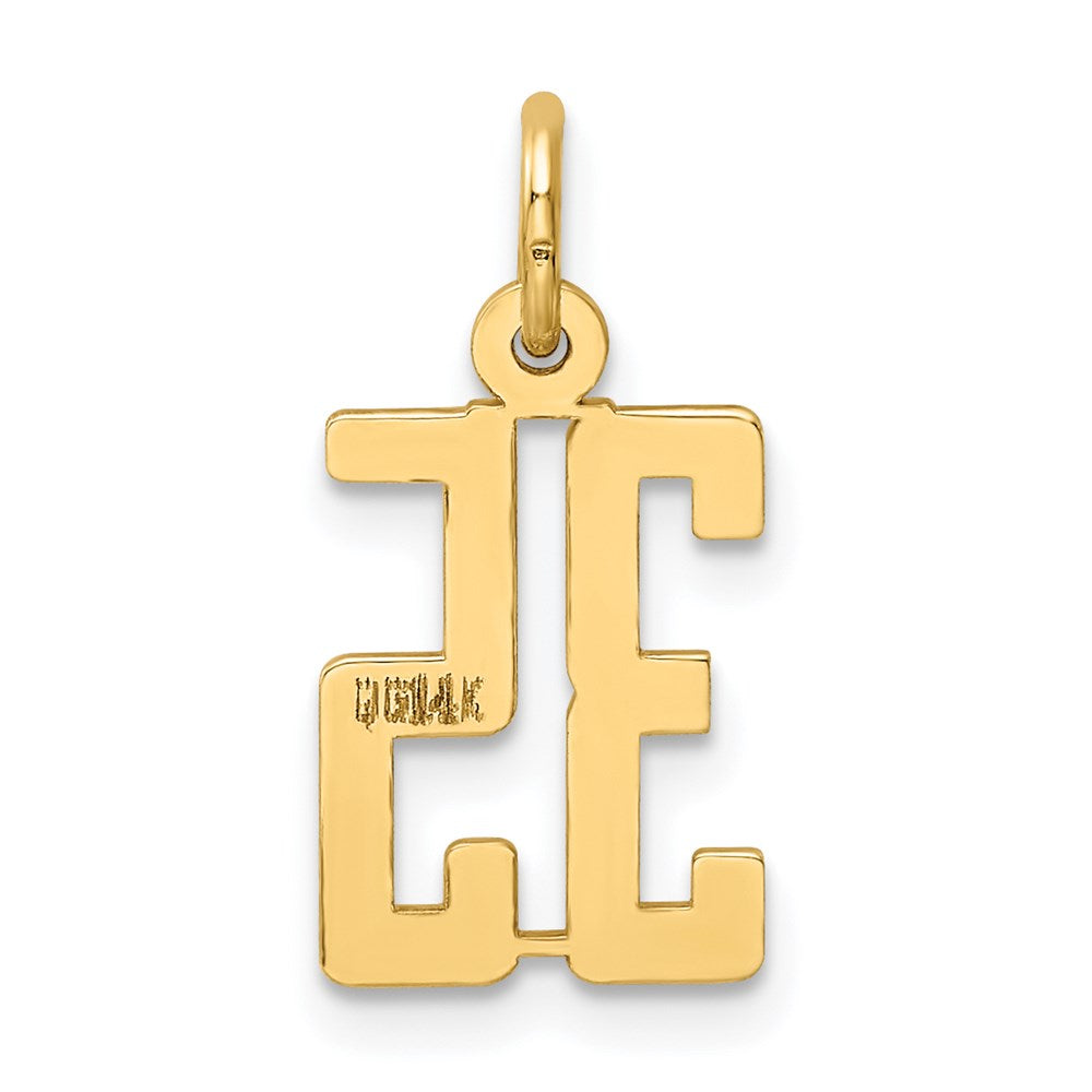 14K Gelbgold Klein Länglich Zahl 35 Charm