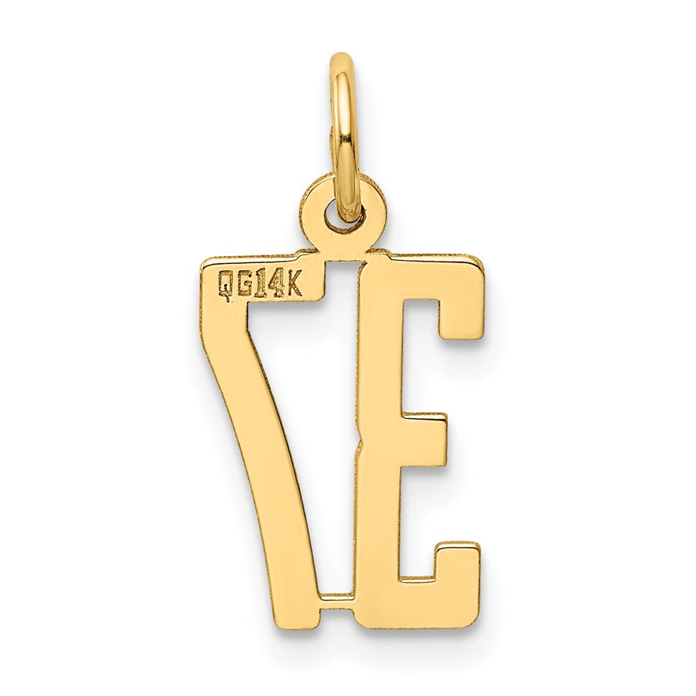 14K Gelbgold Klein Länglich Zahl 37 Charm