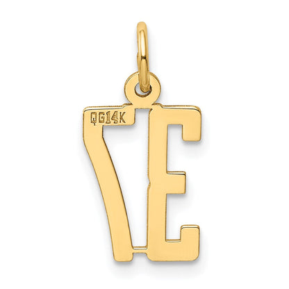 14K Gelbgold Klein Länglich Zahl 37 Charm