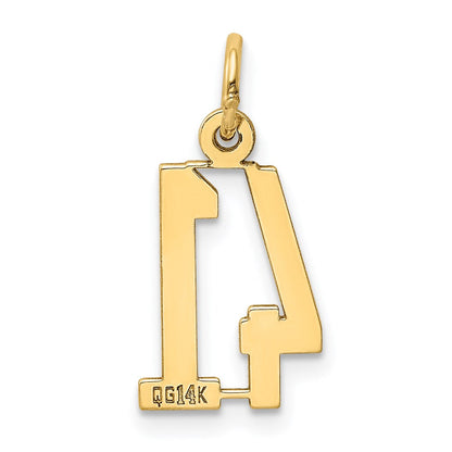 14K Gelbgold Klein Länglich Zahl 41 Charm