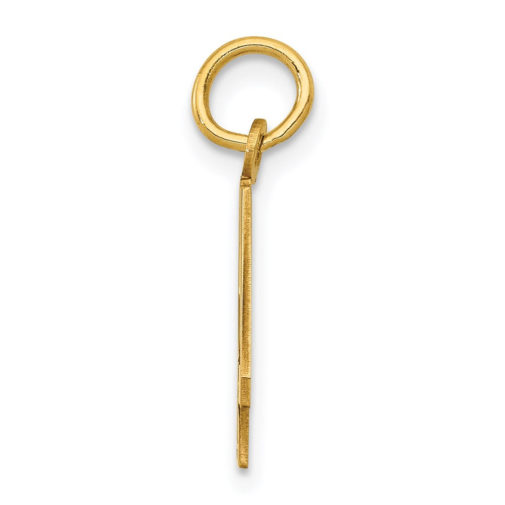 14K Gelbgold Klein Länglich Zahl 42 Charm