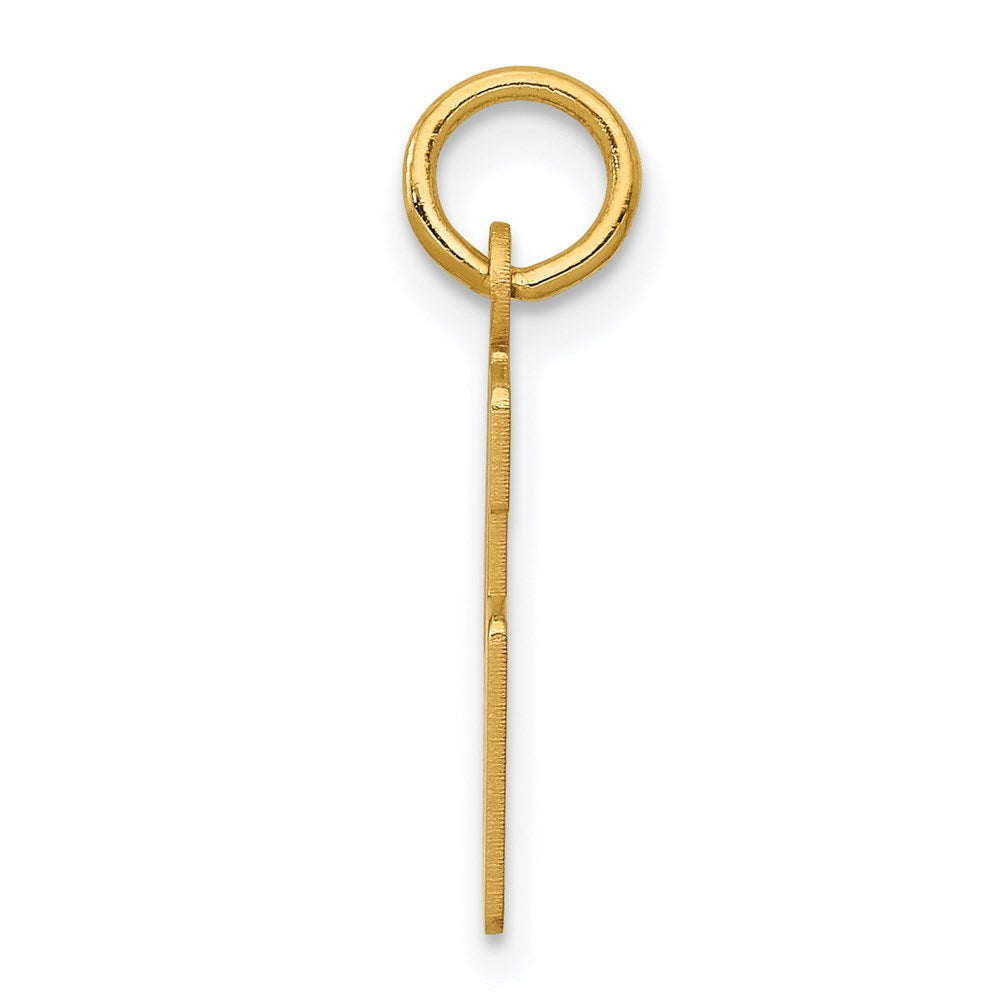 14K Gelbgold Klein Länglich Zahl 46 Charm