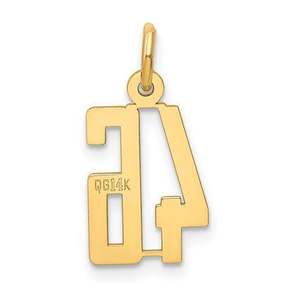 14K Gelbgold Klein Länglich Zahl 46 Charm