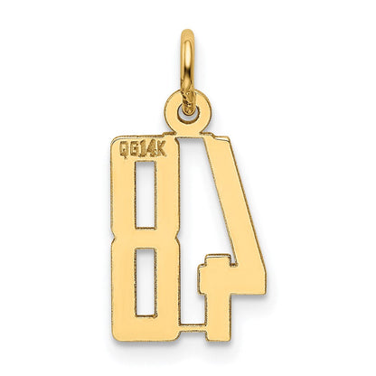 14K Gelbgold Klein Länglich Zahl 48 Charm