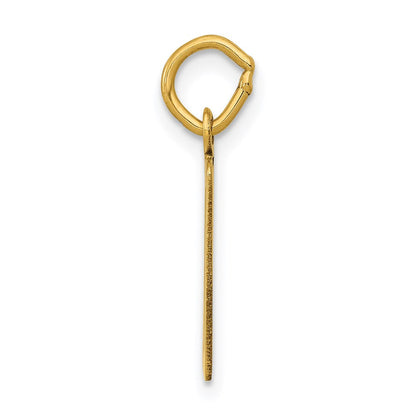 14K Gelbgold Klein Länglich Zahl 50 Charm