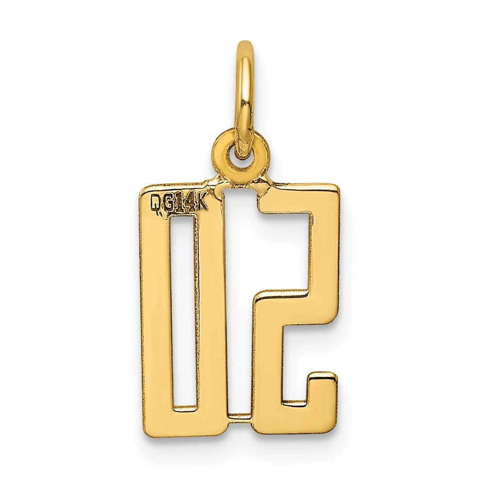 14K Gelbgold Klein Länglich Zahl 50 Charm