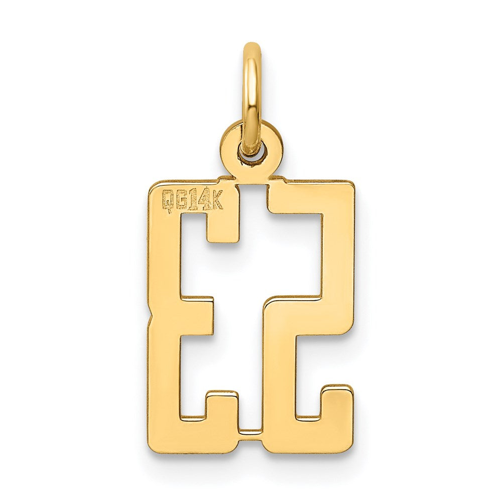 14K Gelbgold Klein Länglich Zahl 53 Charm