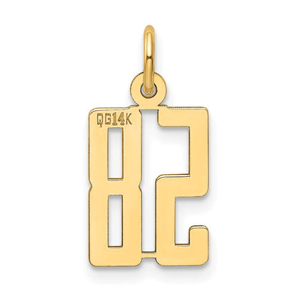 14K Gelbgold Klein Länglich Zahl 58 Charm