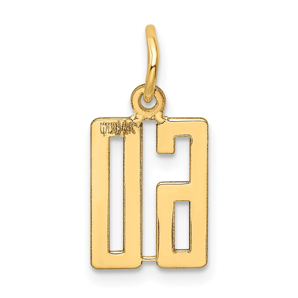14K Gelbgold Klein Länglich Zahl 60 Charm
