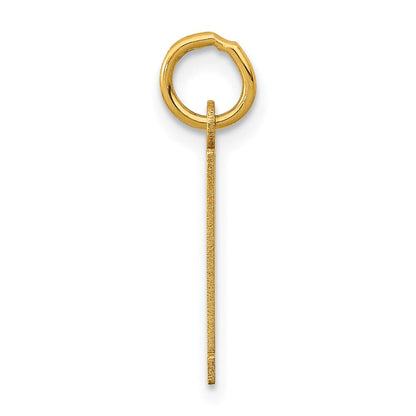 14K Gelbgold Klein Länglich Zahl 61 Charm